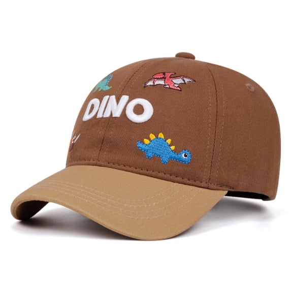 SGFCWSX Boys Baseball Cap Wide Brim UV Protection Print Adjustable Cotton Summer Outdoor Casual Sports Hats for Kids Coffee Size 2-6 Years