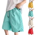 thumbnail image 1 of SGFCWSX Boys Cargo Shorts Oversized Lightweight Streetwear Elastic Waist Summer Casual Shorts for Kids Sky Blue Size 11-12 Years, 1 of 7