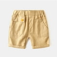 thumbnail image 1 of SGFCWSX Boys Cargo Shorts Rolled Cuff Elastic Waist Cotton with Button Pockets Summer Casual Shorts for Kids Khaki Size 4-5 Years, 1 of 6