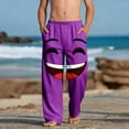 thumbnail image 1 of SGFCWSX Boys Casual Pants Elastic Waist Loose Fit with Pockets Graphic Trousers for Kids Purple Size 9 Years, 1 of 9