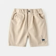 thumbnail image 1 of SGFCWSX Boys Casual Shorts Elastic Waist Graphic Summer Cotton Shorts for Kids Beige Size 6-7 Years, 1 of 3