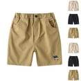 thumbnail image 1 of SGFCWSX Boys Casual Shorts Elastic Waist Graphic Summer Cotton Shorts for Kids Khaki Size 7-8 Years, 1 of 10