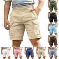 thumbnail image 1 of SGFCWSX Boys Elastic Waist Cargo Shorts with Multi Pockets, Lightweight Cotton Blend Casual Shorts for Kids Summer Everyday Wear Khaki Size 7-8 Years, 1 of 7