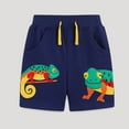 thumbnail image 1 of SGFCWSX Boys French Terry Shorts Elastic Waist Print with Pockets Cotton Summer Casual Shorts for Kids Navy Size 3-4 Years, 1 of 6