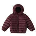 thumbnail image 1 of SGFCWSX Boys Girls Lightweight Packable Puffer Jacket with Storage Bag Kids Hooded Warm Down Coat Wine Size 12 Years, 1 of 6