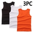 thumbnail image 1 of SGFCWSX Boys Girls Tank Tops 3 Pack Solid Color Sleeveless Everyday Wear Top Watermelon Red Size 9 Years, 1 of 3