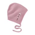 thumbnail image 1 of SGFCWSX Boys Girls Winter Bonnet Hat with Earflap Kids Cute Knit Windproof Warmer Caps Pink Size 3-6 Months, 1 of 4