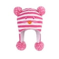 thumbnail image 1 of SGFCWSX Boys Girls Winter Knit Hat with Earflap Toddler Warm Windproof Cute Striped Critter Cap Hot Pink Size 1-2 Years, 1 of 3