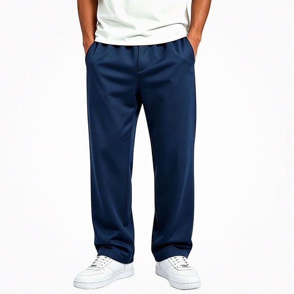 SGFCWSX Boys Jogger Sweatpants, Elastic Waist Soft Fleece Athletic Sport Pants for School Lounge Running Activities Navy Size 9