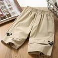 thumbnail image 1 of SGFCWSX Boys Lightweight Cargo Shorts Elastic Waist Summer Outdoor Quick Dry Casual Shorts for Kids Khaki Size 9-10Years, 1 of 3