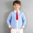 thumbnail image 1 of SGFCWSX Boys Long Sleeve Button-Down Shirt with Matching Tie, Kids Top Formal Collared Daily Dressy Shirts Red Size 4-5 Years, 1 of 8