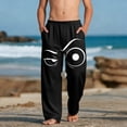 thumbnail image 1 of SGFCWSX Boys Lounge Pants Elastic Waist Graphic Loose Fit Soft Casual Pants for Teens Black Size 13 Years, 1 of 9