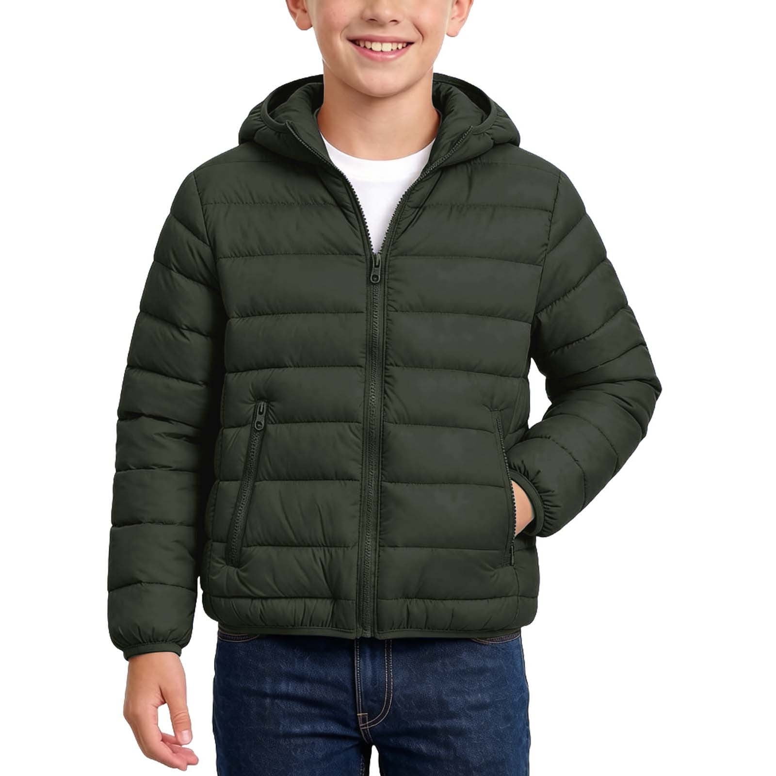Outside School Sign SGFCWSX Boys Puffer Jacket Winter Coat Hooded Full Zip Warm Insulated ...