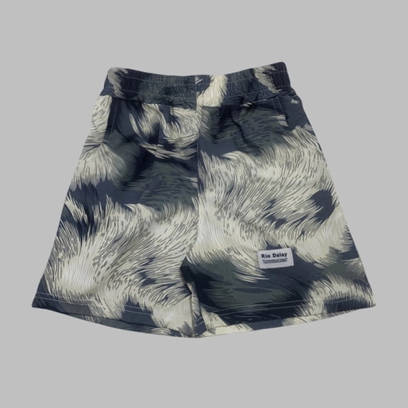 SGFCWSX Boys Shorts Lightweight Breathable Elastic Waist Camo Print Summer Casual Shorts for Teens Gray Size 13-14 Years