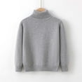 thumbnail image 1 of SGFCWSX Boys Sweater Turtleneck Solid Knit Winter Warm Soft Long Sleeve Casual Everyday School Basic Pullover Gray Size 2T, 1 of 9