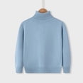 thumbnail image 1 of SGFCWSX Boys Sweater Turtleneck Solid Knit Winter Warm Soft Long Sleeve Casual Everyday School Basic Pullover Light Blue Size 6, 1 of 9