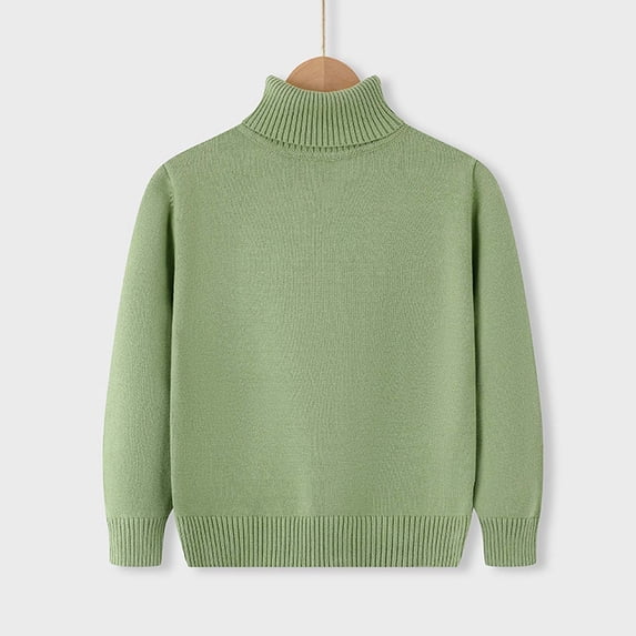 SGFCWSX Boys Sweater Turtleneck Solid Knit Winter Warm Soft Long Sleeve Casual Everyday School Basic Pullover Mint Green Size 8