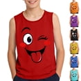 thumbnail image 1 of SGFCWSX Boys Tank Tops Crew Neck Print Sleeveless Regular Fit Beach Outdoor Daily Wear Shirts for Kids Red Size 8 Years, 1 of 7