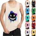 thumbnail image 1 of SGFCWSX Boys Tank Tops Kids Sleeveless Crew Neck Casual Summer Graphic Print Top Beige Size 8-9Years, 1 of 5