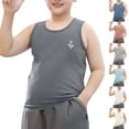thumbnail image 1 of SGFCWSX Boys Tank Tops Kids Soft Crew Neck Casual Sleeveless Graphic Undershirt Gray Size 12-13Years, 1 of 7