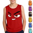 thumbnail image 1 of SGFCWSX Boys Tank Tops Print Relaxed Fit Sleeveless Crew Neck Beach Outdoor Daily Wear Shirts for Kids Red Size 8 Years, 1 of 7