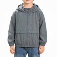thumbnail image 1 of SGFCWSX Boys Windbreaker Jacket Lightweight Hooded Zip Up Water Resistant Outdoor Coat Gray Size 12, 1 of 7