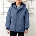 thumbnail image 1 of SGFCWSX Boys Winter Jacket Hooded Fleece Lined Warm Windproof Water Resistant School Snow Outdoor Wear with Pockets Blue Size 3T, 1 of 7