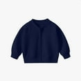 thumbnail image 1 of SGFCWSX Cardigan for Girls Full Zip Kids Coat Casual Solid Color Jackets Navy Size 2 Years, 1 of 7
