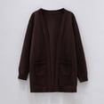 thumbnail image 1 of SGFCWSX Cardigans for Girls Kids Solid Color Long Sleeve Sweaters Soft Knitted Sweater Brown Size 10 Years, 1 of 9