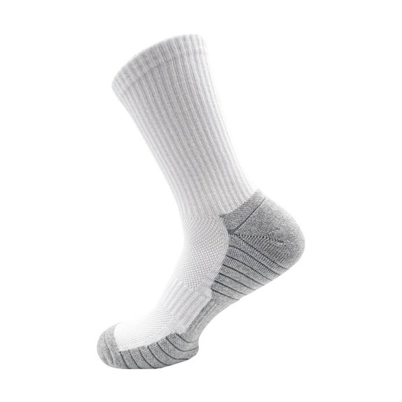 SGFCWSX Compression knee Socks for Men,Breathable Mid-calf Mid Length Socks Training Socks White Free Size