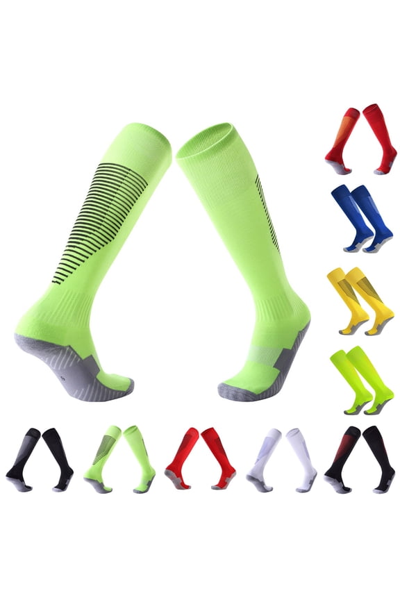 Compression knee Socks for Men,Stocking Stuffers Casual Breathable Knee High Socks Green Free Size