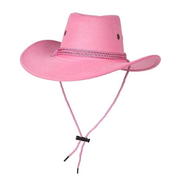 SGFCWSX Cowboy Hats for Men,UV Protection Breathable Adjustable Sun-Blocking Wide Brim Cap Pink