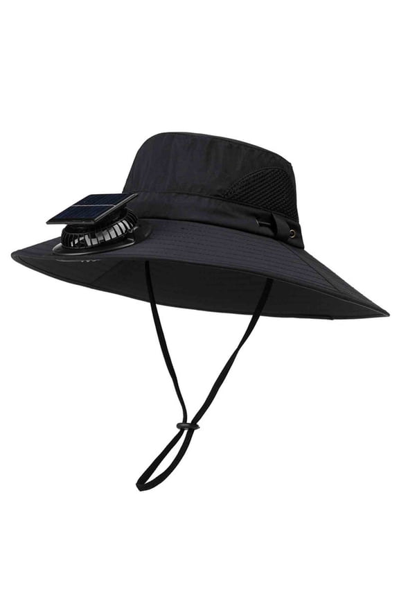 Fisherman Caps for Men,With Adjustable Strap Breathable Cowboy Hat Face-Covering Sun Protection Hat Black