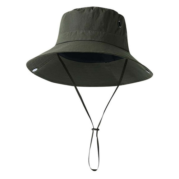 SGFCWSX Fisherman Hat Men,Waterproof Breathable Solid Color Outdoor Sun Hat for Men Army Green Free Size
