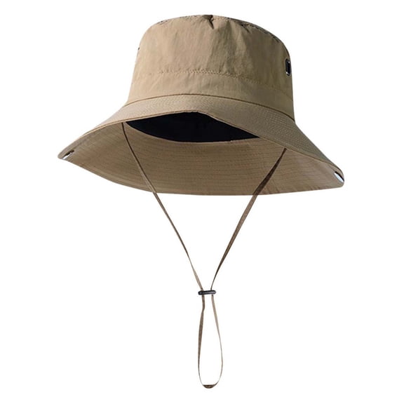 SGFCWSX Fisherman Hat Men,Waterproof Breathable Solid Color Outdoor Sun Hat for Men Khaki Free Size