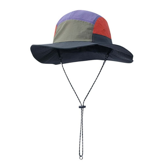 SGFCWSX Fisherman Hat for Men,Casual Drawstring Wide Brim Bucket Hat Purple Free Size