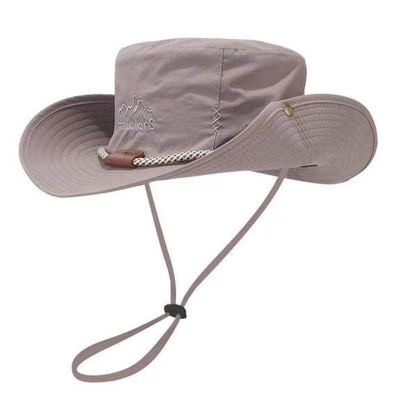 SGFCWSX Fisherman Hat for Men,Outdoor Drawstring Solid Color Safari Cap Gray Free Size