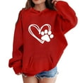 thumbnail image 1 of SGFCWSX Fleece Hoodies for Girls Fashion Print with Pockets Sweatshirt Kids Thermal Sweatshirts Red Size 2 Years, 1 of 3
