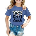 thumbnail image 1 of SGFCWSX Girls 100 Days of School Short Sleeve T-Shirt, Kids Campus Soft Graphic Daily Tees Casual Summer Outfit Blue Size 3-4 Years, 1 of 4