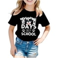thumbnail image 1 of SGFCWSX Girls 100 Days of School Short Sleeve T-Shirt, Teens Graphic Campus Daily Soft Tees Casual Summer Outfit Black Size 13-14 Years, 1 of 4