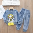 thumbnail image 1 of SGFCWSX Girls 2 Piece Sets Fleece Fall Outfits Warm Skinny Sweatpants and Sweatshirts Set Blue Size 2 Years, 1 of 3