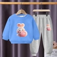 thumbnail image 1 of SGFCWSX Girls 2 Piece Sets Fleece Fall Outfits Warm Skinny Sweatpants and Sweatshirts Set Light Blue Size 7 Years, 1 of 3