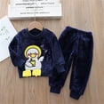 thumbnail image 1 of SGFCWSX Girls 2 Piece Sets Fleece Fall Outfits Warm Skinny Sweatpants and Sweatshirts Set Navy Size 5-6T, 1 of 3
