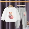 thumbnail image 1 of SGFCWSX Girls 2 Piece Sets Fleece Fall Outfits Warm Skinny Sweatpants and Sweatshirts Set White Size 3 Years, 1 of 3