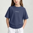 thumbnail image 1 of SGFCWSX Girls Athletic T Shirts Raglan Sleeve Print Crew Neck Short Sleeve Casual Sports Tops for Kids Navy Size 3T, 1 of 5