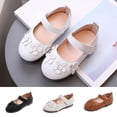 thumbnail image 1 of SGFCWSX Girls Ballet Flats Kids Flower Applique Mary Jane Hook and Loop Wedding Party Shoes White Size 6.5 Toddler, 1 of 10