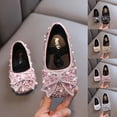 thumbnail image 1 of SGFCWSX Girls Ballet Flats Kids Rhinestone Pearl Bow Mary Jane Wedding Party Flower Girl Shoes Pink Size 11 Little Kids, 1 of 8