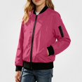 thumbnail image 1 of SGFCWSX Girls Bomber Jacket Zip Up Lightweight Water Resistant Pockets Casual Windbreaker Coat Hot Pink Size 7, 1 of 9