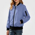 thumbnail image 1 of SGFCWSX Girls Bomber Jacket Zip Up Lightweight Water Resistant Pockets Casual Windbreaker Coat Purple Size 15, 1 of 9