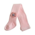 thumbnail image 1 of SGFCWSX Girls Cable Knit Tights Winter Soft Leggings with Flower Kids Stretch Fleece Lined Pantyhose Pink Size 1 Years, 1 of 7